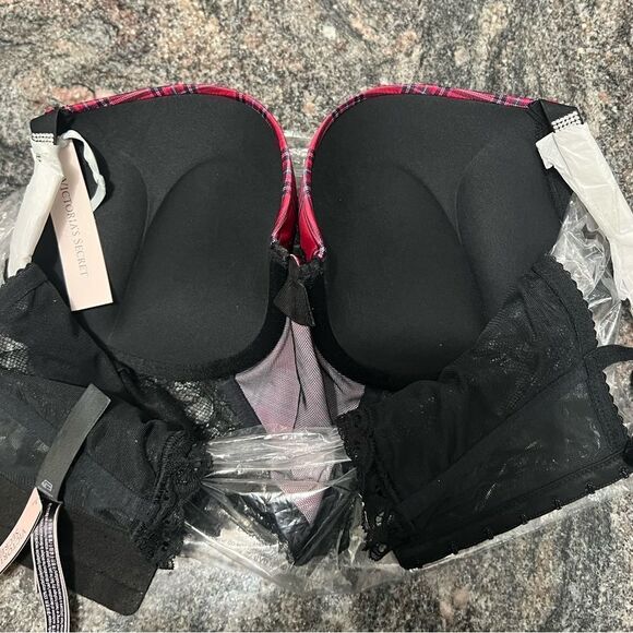 Victorias Secret Bombshell Shine Strap Add-2-Cups Push Up Corset Top and thong - Picture 13 of 13